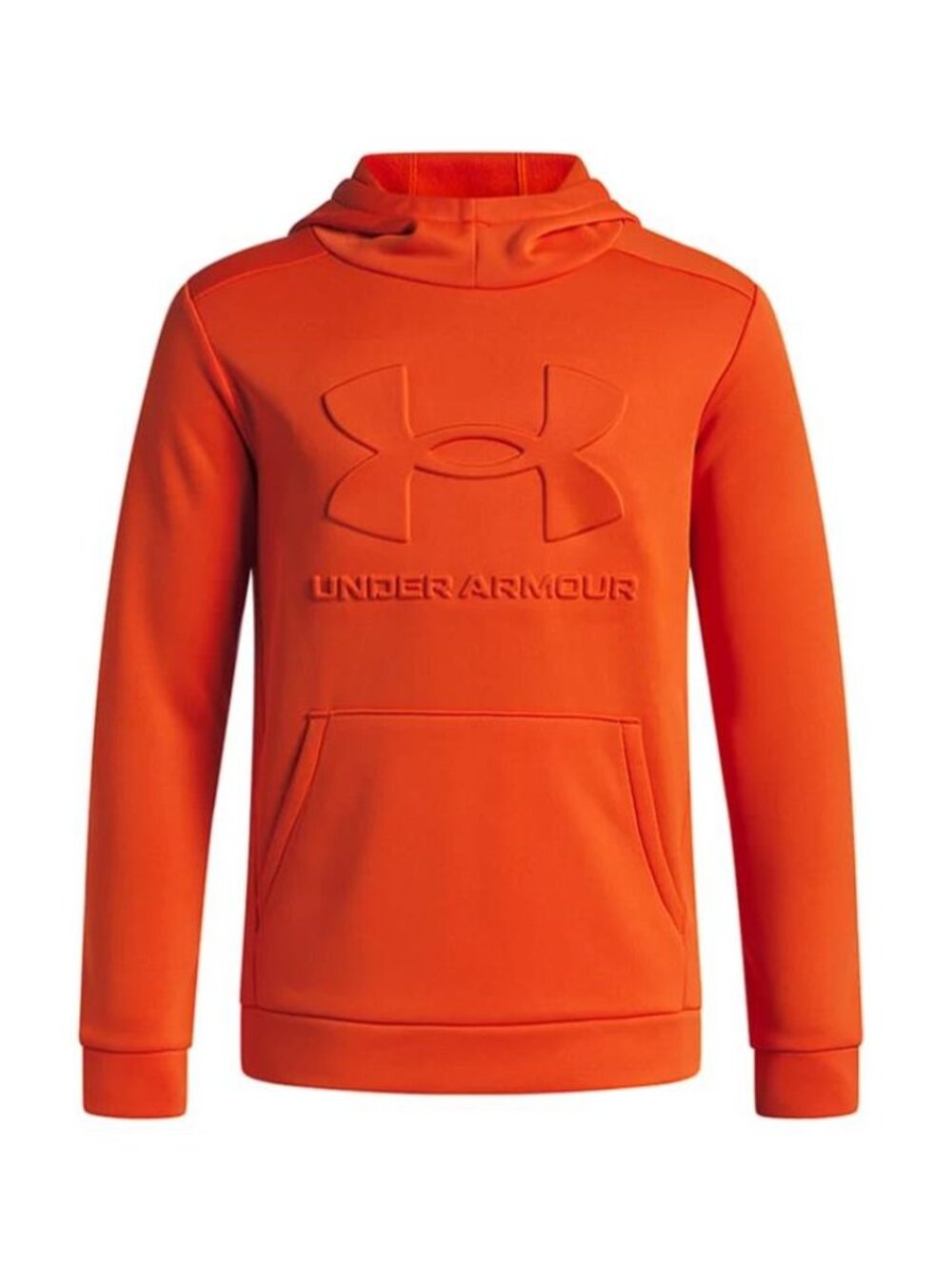UNDER ARMOUR Boys' Fleece Embossed Hoodie Size YM in Orange